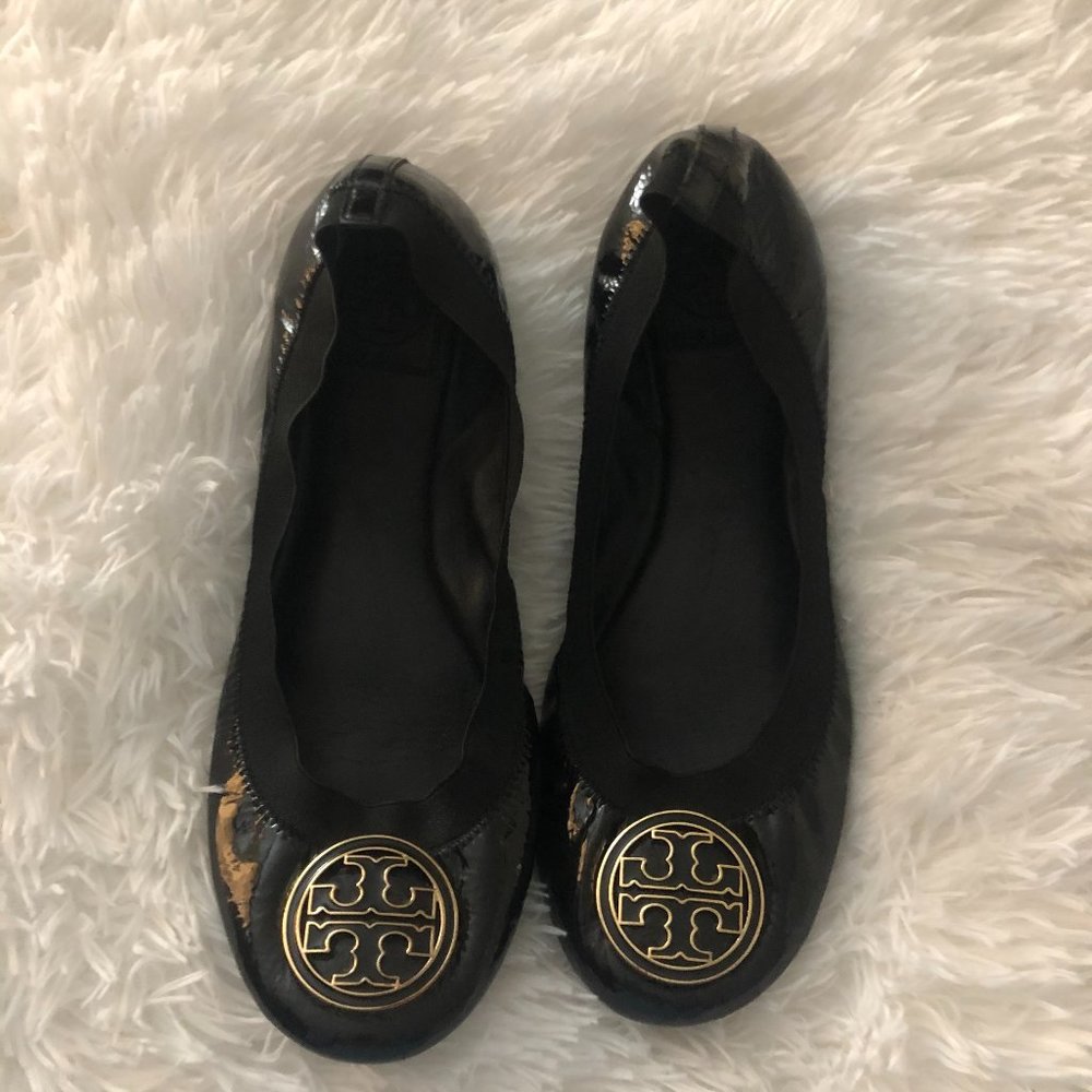 Tory Burch Patent Leather Caroline Ballet Flats